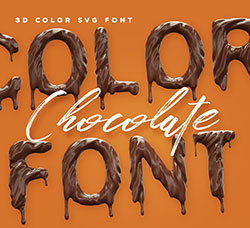 逼真的巧克力英文SVG字体：Chocolate Color Font
